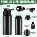 Domensi 24 Pack Aluminum Water Bottle Bulk Reusable Water Bottle, Lightweight Easy Carry Leakproof with Snap Lid Travel Bottles, for Gym Outdoor Sports Cycling Camping Fishing (17oz,Dark Colors)