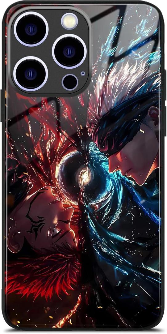 Anime Role for iPhone 17 Glass Phone Case, Personalized Manga Art Tempered Cover, Shockproof & Anti-Scratch Slim Shell