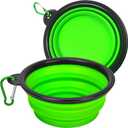Foldable Dog Travel Bowls with Clasp for Traveling Hiking Walking Collapsible Dog Bowls Expandable Silicone Food Water Travel Bowl for Small Medium Dog Cat
