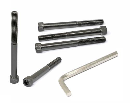 iexcell 5 Pcs 3/8-16 x 4 Partially Threaded Alloy Steel 12.9 Grade Hex Socket Head Cap Screws Bolts Kit, Black Oxide Finish