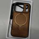 VAUSERDY Magnetic for iPhone 17 Pro Leather Case,Invisible Stand [Compatible with Magsafe] Slim Kickstand Phone Cove for iPhone 17 Pro caseBrown