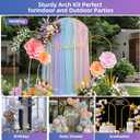 Hemmotop Metal Arch Backdrop Stand Set of 3, 6ft, 6.6ft, 7.2ft Wedding Arch Frame for Backdrop, Balloons, Flowers, Garden Dcor, Gold Arched Stand for Birthday, Baby Shower, Graduation Party, 3 Pieces