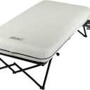 Coleman Queen-Size Airbed Cot Combination, Folding Air Mattress with Steel Frame & Side Table, Battery Pump Included, Great for Camping, Lounging, Elevated Sleeping, Guests, & More