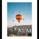 11.7x16.5 A3 Picture Frame Black with 8.3x11.7 A4 Mat, Display Photo 8.3x11.7 with Mat or 11.7 x 16.5 Without Mat, Wall Hanging Large Frame with Plexiglass, Black