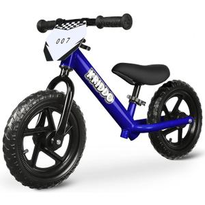 KRIDDO Toddler Balance Bike 2 Year Old, Age 18 Months to 5 Years Old, 12 Inch Push Bicycle with Customize Plate (3 Sets of Stickers Included), Steady Balancing, Gift Bike for 23 Boys Girls, Blue