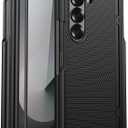 for Samsung Galaxy Z Fold 6 Case with S Pen Holder & Screen Protector & Hinge Protection, Slim Fit Shockproof Lightweight Hard PC Cover Protective Phone Case for Galaxy Z Fold 6 2024, Black