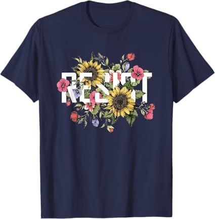 Resist Message Women Resistance Feminist Retro Vintage T-Shirt (Small, Navy)
