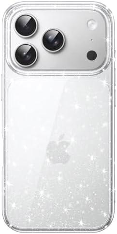 JETech Glitter Case for iPhone 17 Pro 6.3-Inch, Bling Sparkle Shockproof Phone Bumper Cover, Cute Sparkly for Women and Girls (Clear)