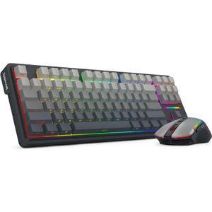 Redragon Wireless Mechanical Keyboard and Mouse Combo, Bluetooth/2.4Ghz/USB-C Wired, RGB Backlit, TKL Creamy Gaming Keyboard with Hot Swappable Linear Switches + 12800 DPI Gamer Mouse