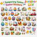 Printable Temporary Tattoo Paper for INKJET Printer, 12-Sets Custom Tattoo Printer Sticker 8.5X11", DIY Personal Clear Transfer Paper for Kids, Family, Christmas, Birthdays, Parties, Festivals