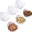 Blue Boat 2PC 14.5" x 5" Melamine 3-Section Divided Dishes, Stackable Serving Tray, 3 Compartment Appetizer Serving Tray, White Divided Serving Dishes, for Snack, Food, Serving Platter Set of 2