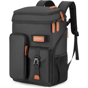 Insulated Cooler Backpack,33 Cans Multifunctional Double Deck Leakproof Cooler Bag with Sternum Strap,Large Capacity Lightweight Travel Camping Beach Backpack (Black)