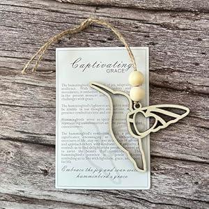 Friendship Elephant Ornament, Wooden Elephant Christmas Ornament with Story, Sisterhood Elephant Ornament for Women Tribe, Friendship Gift for Best Sisters Friends (Hummingbird)