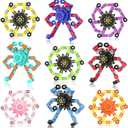 Transformable Fidget Spinners,9PCS Funny Sensory Fidget Toys Adults Deformable Chain DIY Robot Spinner,Fingertip Stress Relief Gyro Toy for Kids, Kids Classroom Prizes