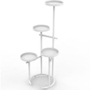 5-Tier Heavy Duty Corner Plant Rack Iron Plant Stand with Space-Saving Plant Shelf (38 in. H), White