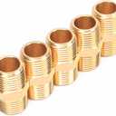 Winmien Brass Hex Nipples Pipe Fitting, Double-Headed Equal Diameter Male Threaded Joints, Hexagonal Joint Hose Extender (1/2" x 1/2" NPT Male)