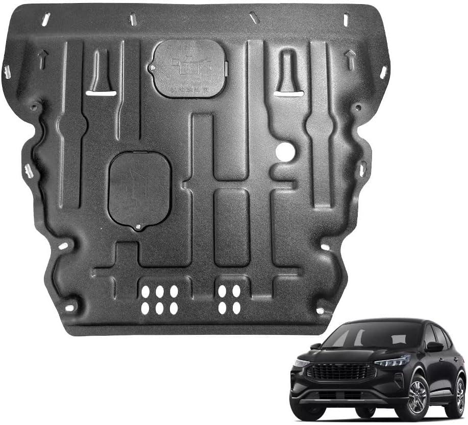 Engine Splash Shield Fit for Ford Escape 2020 2021 2022 2023 2024 2025 Engine Case Guard Under Cover Compatible with Escape Front Engine Guard Mud Flaps (Black)