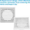 PATIKIL 4" Wall Vent, 2pcs ABS Gable Vent Grille Louvered Square Louver Air Vent Cover with Screen Mesh for Exterior Wall AC HVAC Intake Exhaust Ventilation