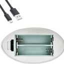 Silver Matte Small Electric Menorah, Tree of Life Design Hanukkah Menorah, LED, Travel, Light It Anywhere! Batteries or USB Powered, Micro USB 4 Inch Cable Included, Measures 6 Inches Tall