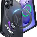 for Samsung Galaxy S25 Ultra Case,Compatible with Magsafe [Wireless Charging],with 360Rotatable Magnetic Ring Stand Matte Translucent Slim Soft Edge Phone Kickstand,Black