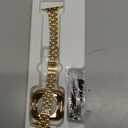 Slim Watch Band Compatible with Apple Watch 41mm 45mm 42mm 44mm 40mm 38mm Metal Stainless Steel Watchband Suitable for iWatch 10/9/8/7/6/5/4/3/2/1/SE Series Women Luxury Strap (Gold)