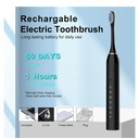 Electric Toothbrush with 6 Modes, Rechargeable Toothbrushes with 8 Brush Head, Fast Charge 2 Min and 30s Timer Toothbrush Black