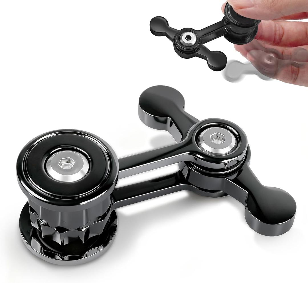 2 x Metal Fidget Spinner Toy for Adult Cool Gadgets Gifts for Teen Boy Silent Figette Office Desk Toy Anxiety Stress Relief Item Quiet Calming Down Autism ADHD Tools Valentines Day Gifts for Him Men, Small