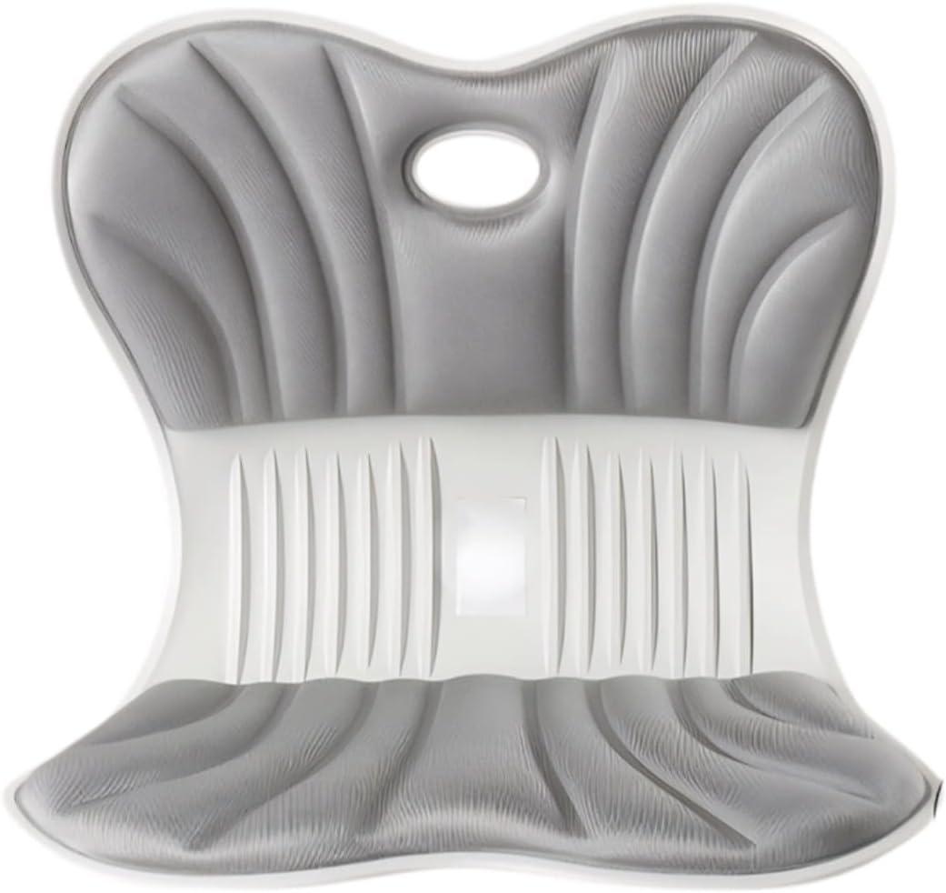 Ergonomic back support office chair cushion, back cushion for posture correction, suitable for long sitting to relieve low back pain - back posture corrector (gray, Large size-（19inch*16inch）)