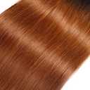 Human Hair Bundles 24 26 28 Inch Straight Bundles Human Hair Omber Chocolate Brown T1B/30 Unprocessed Brazilian Soft Quick Weave Hair for Black Women