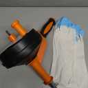 Drain Auger, Clog Remover with Drill Adapter, 25 Feet Flexible Plumbing Snake Use Manually or Powered for Kitchen, Bathroom and Shower Sink, Comes with Gloves (orange)