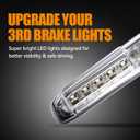 Third 3rd Brake Light, LED High Mount Stop Light for 1999-2006 Chevy Silverado/GMC Sierra 1500 2500 3500HD, 2007 Silverado/Sierra Classic Model, Rear Center Cab Roof Tail Cargo Lamp, Smoke Lens