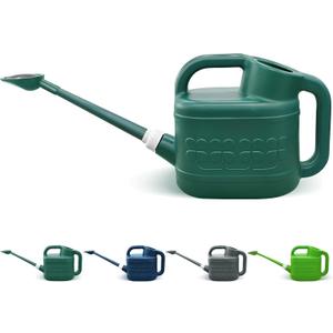 2 Gallon Watering Can, Garden Watering Can Outdoor, Plant Water Can with Removable Long Spout and Stainless Steel Sprinkler Head, Large Plastic Outdoor Watering Cans for Gardening Flower Plants (Alpine Green)