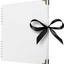 Bstorify Square Scrapbook Photo Albums 80 Pages (28 x 28 cm) White Thick Paper, Hardcover, Metal Corners, Ribbon Closure - Ideal for Your Scrapbooking Albums, Art & Craft Projects (11 x 11 Inch)