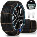 Auto Tightening Snow Chains for Cars, SUVs & Pickup Trucks  1-Min Quick-Fit Auto Installation, Reusable Universal Emergency Traction Tire Chains  Set of 2ALN120