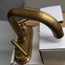 GGStudy Bathroom Vanity Faucet 2-Handles 4 Inches Centerset High Arc Spout Antique Brass with Drain Assembly and Supply Hose Lavatory Faucet Mixer Deck Mounted