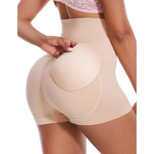 Zimi Collection Tummy Control High Waist Butt Lifter Panties Padded Underwear for Women Hip Enahncer Body Shaper Boyshort M