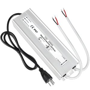 LightingWill LED Driver 200 Watts Waterproof IP67 Power Supply Transformer, 90-130V AC to 12V DC Low Voltage Output, Adapter with 3-Prong Plug 3.3 Feet Cable for Outdoor Use, Computer Project