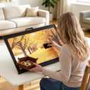 1500 Piece Metal Puzzle Board, Rotates While Tilted, 4 Snap-Fold Felt Trays, Controlled Spin, Shared Sorting, Puzzle Easel with Cover, 35” X 25” Portable Table for Adults with Non-Slip Surface