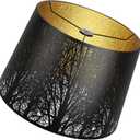 Barrel lamp shades,metal lampshades,large lamp shades for table lamps,drum lamp shades for table lamps,12" Top x 14" Bottom x 10" High (Spider) Metal Black Gold lamp cover,lampshades for floor lamps