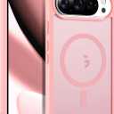 Compatible with Google Pixel 10 Case & Google Pixel 10 Pro Case with Magnetic [Compatible with Mag-Safe] Translucent Matte Phone Cases with Anti-Fingerprint Tech, Pink