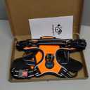 PHOEPET No Pull Dog Harness Medium Reflective Front Clip Vest with Handle,Adjustable 2 Metal Rings 3 Buckles,[Easy to Put on & Take Off](M, Orange)