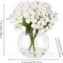2 Pcs Hydrangea Artificial Flowers - Fake Flowers Real Touch Floral Arrangement with Faux Water in Glass Vase, Home, Bathroom and Office Table Centerpiece Decor（White）