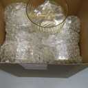 24 Pcs Ribbed Martini Glasses 10 oz Disposable Plastic Vintage Ribbed Coupe Glasses Unbreakable Dessert Parfait Glassware for Wedding Birthday Party Supplies (Gold)