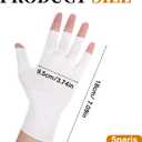 2 x 5 Pairs White Cotton Moisturizing Glove–Fingerless Design Cotton Gloves for Adult Adult Uvshield Gloves Winter Knit Warm Mittens for Women & Men Stretch Half Finger Glove Touchscreen Friendly