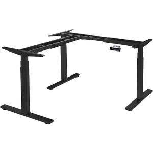 VWINDESK VJ301 L Shaped Electric Height Adjustable Standing Corner Desk Frame Only W/Triple Motor, Ergonomic Sit Stand Up Height Adjustable Steel Base with Digital Memory Keypad (Black)