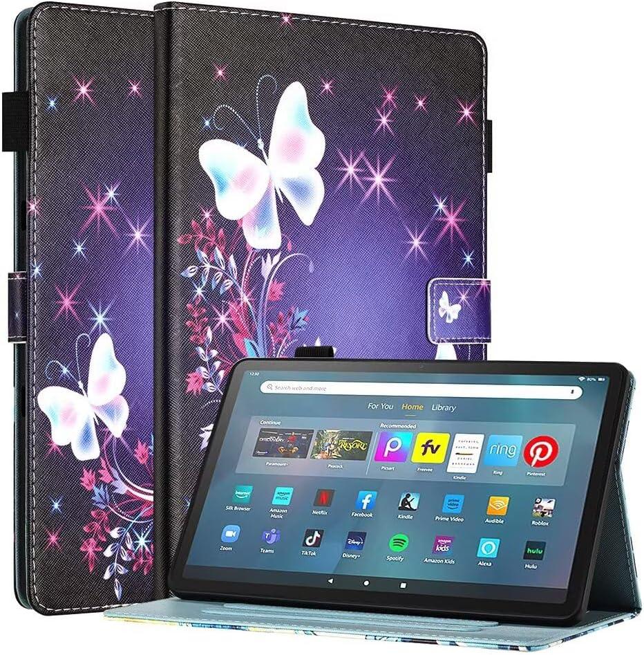 Fancity for Amazon Kindle Fire Max 11 Case (13th Generation, 2023 Release) 11" - Stand Cover Case for Fire 11 Tablet with Smart Auto Wake/Sleep & Pencil Holder, Butterflies