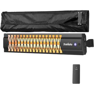 Outdoor Heater for Patio, 1500W Wall-Mounted Heater, Patio Heaters for Outdoor Use, Waterproof, Carbon Fiber Tube, for Backyard Gazebo Garage Black