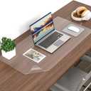 Frosted Clear Desk Mat, Non-Slip PVC Clear Desk Pad, Transparent Desk Cover Protector with Round Edge, Heat Resistant & Waterproof Desk Mat for Home and Office (47.2"*23.6")