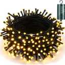 Joomer Battery Christmas Lights, 66ft 200LED Fairy Lights Battery Operated Timer 8 Modes Waterproof for Outdoor Home Garden Party Holiday Christmas Trees Decoration (Warm White)