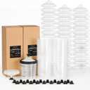 InoKraft Disposable Paint Spray Gun Cup, Paint System for HVLP and LVLP Paint Spray Paint Gun, Standard 22 Ounce (650ml) Kit with 45 Cups and Lids System, 1 Hard Cup with Retainer Ring and 20 Plugs